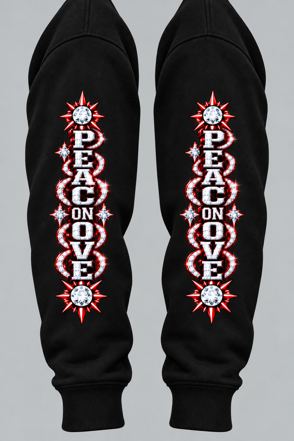 Reunite One Love Diamond Cross & Peace on Love Sleeve print pullover Hoodie.