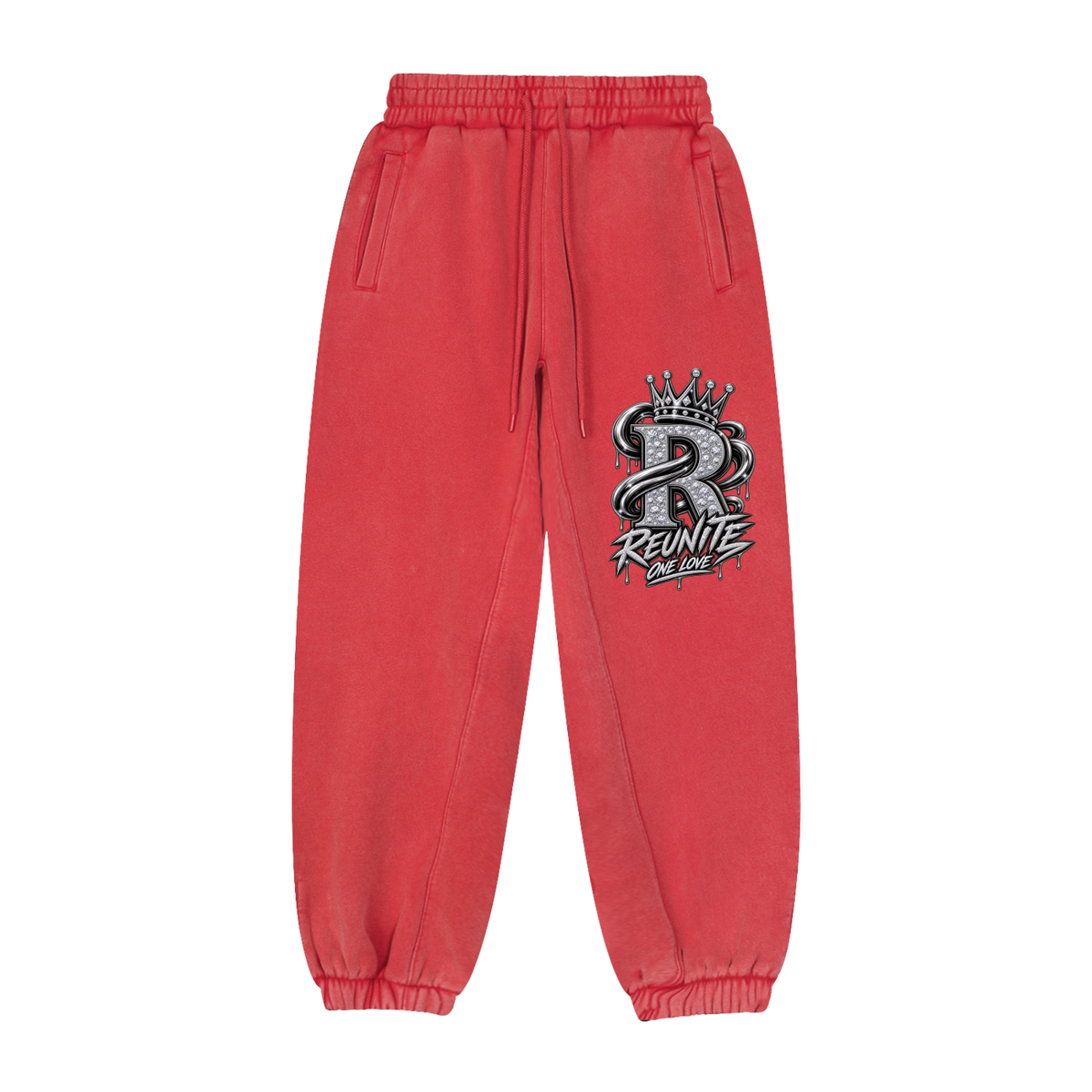 Reunite One Love Crowned Diamond R Jogger Design   Fleeced Jogger Sweatpants