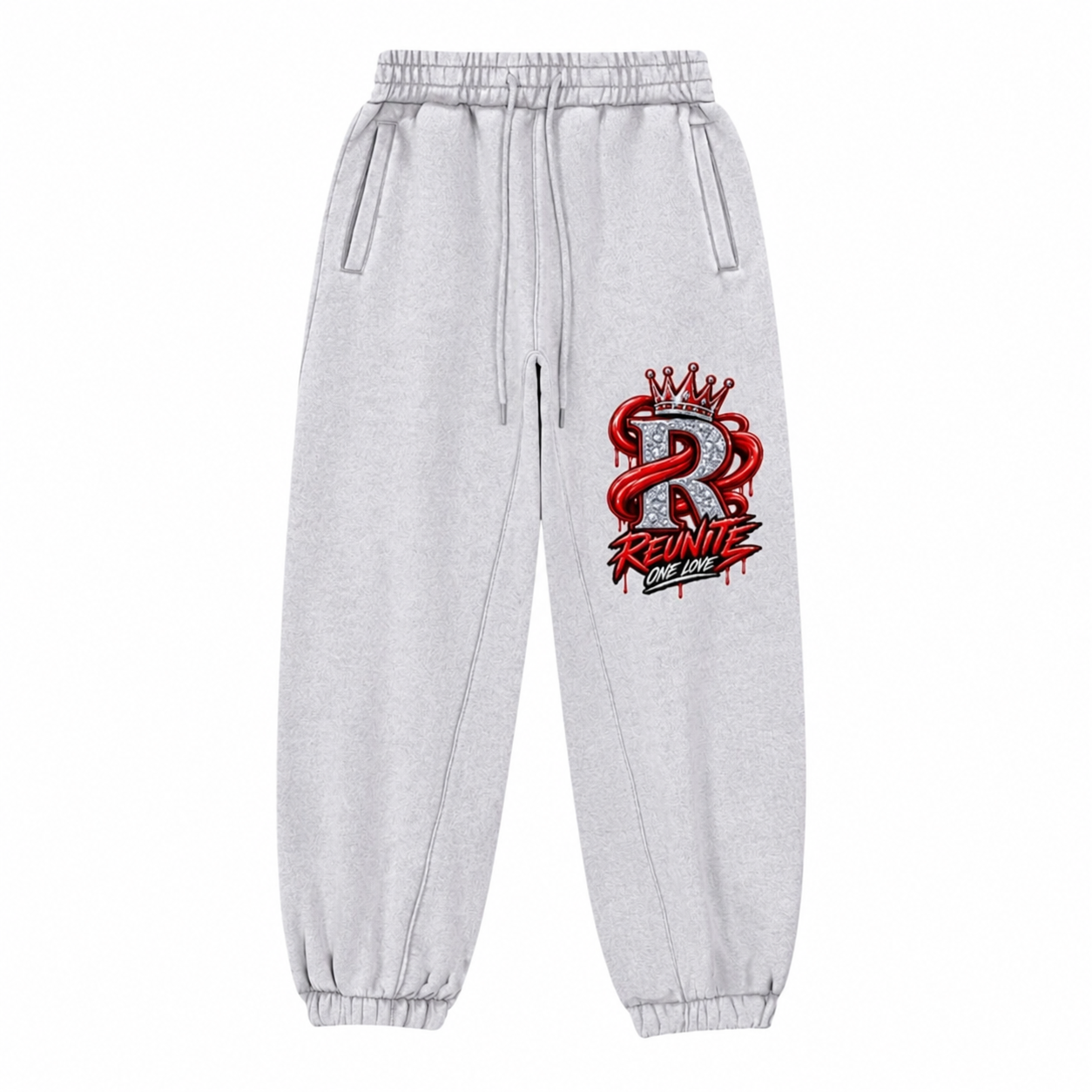 Reunite One Love Crowned Diamond R Jogger Design   Fleeced Jogger Sweatpants