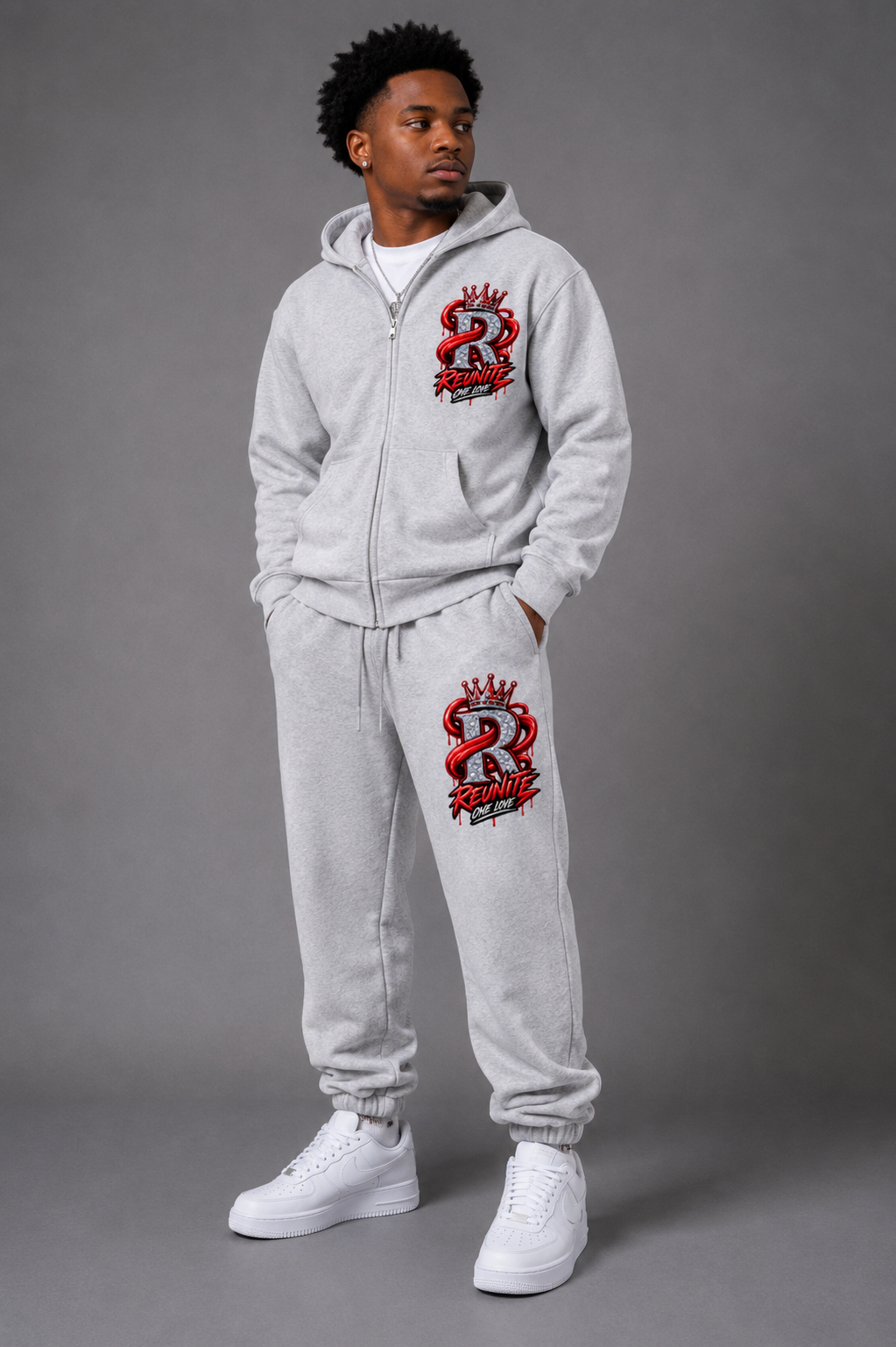 Reunite One Love Crowned Diamond R Jogger Design    Unisex Heavyweight Fleece Joggers