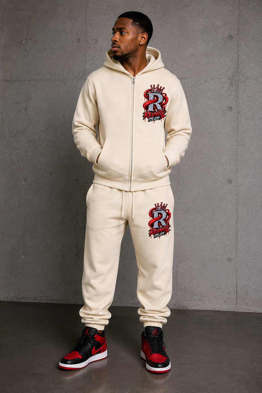 Reunite One Love Crowned Diamond R Jogger Design    Unisex Heavyweight Fleece Joggers