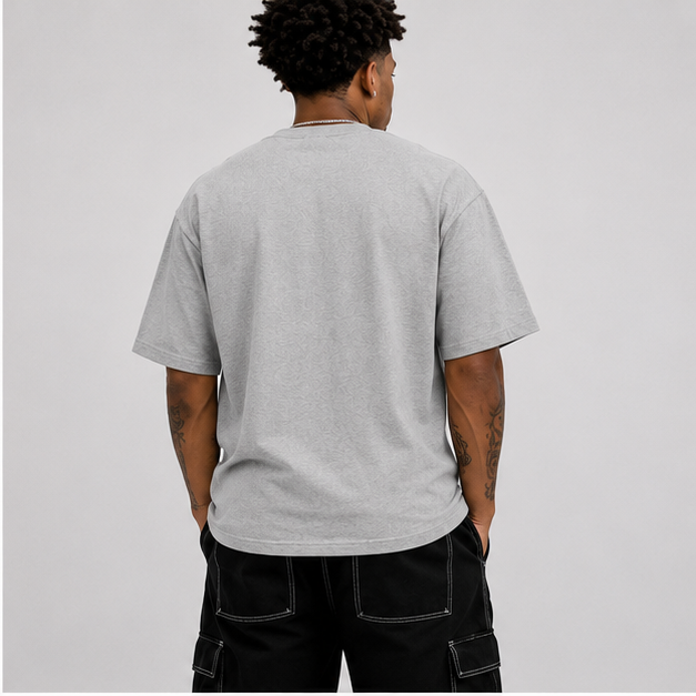 Reunite One Love Diamond Cross Wings & Chain   Snow Washed Oversized Cotton T-Shirt