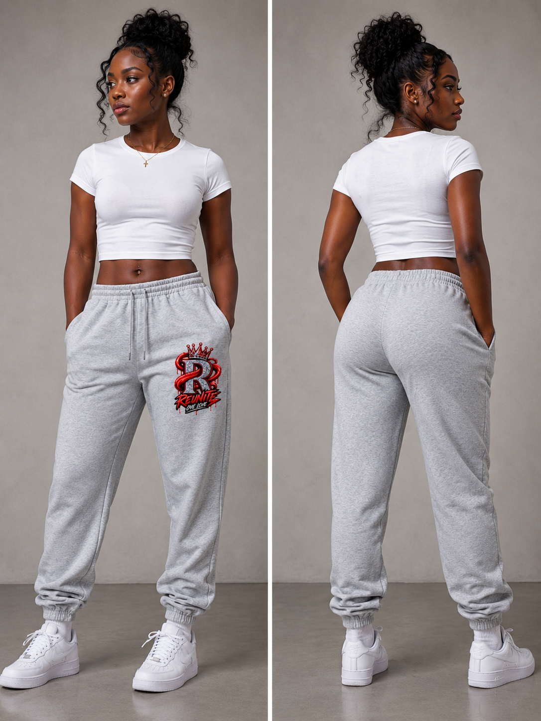 Reunite One Love Crowned Diamond R Jogger Design    Unisex Heavyweight Fleece Joggers