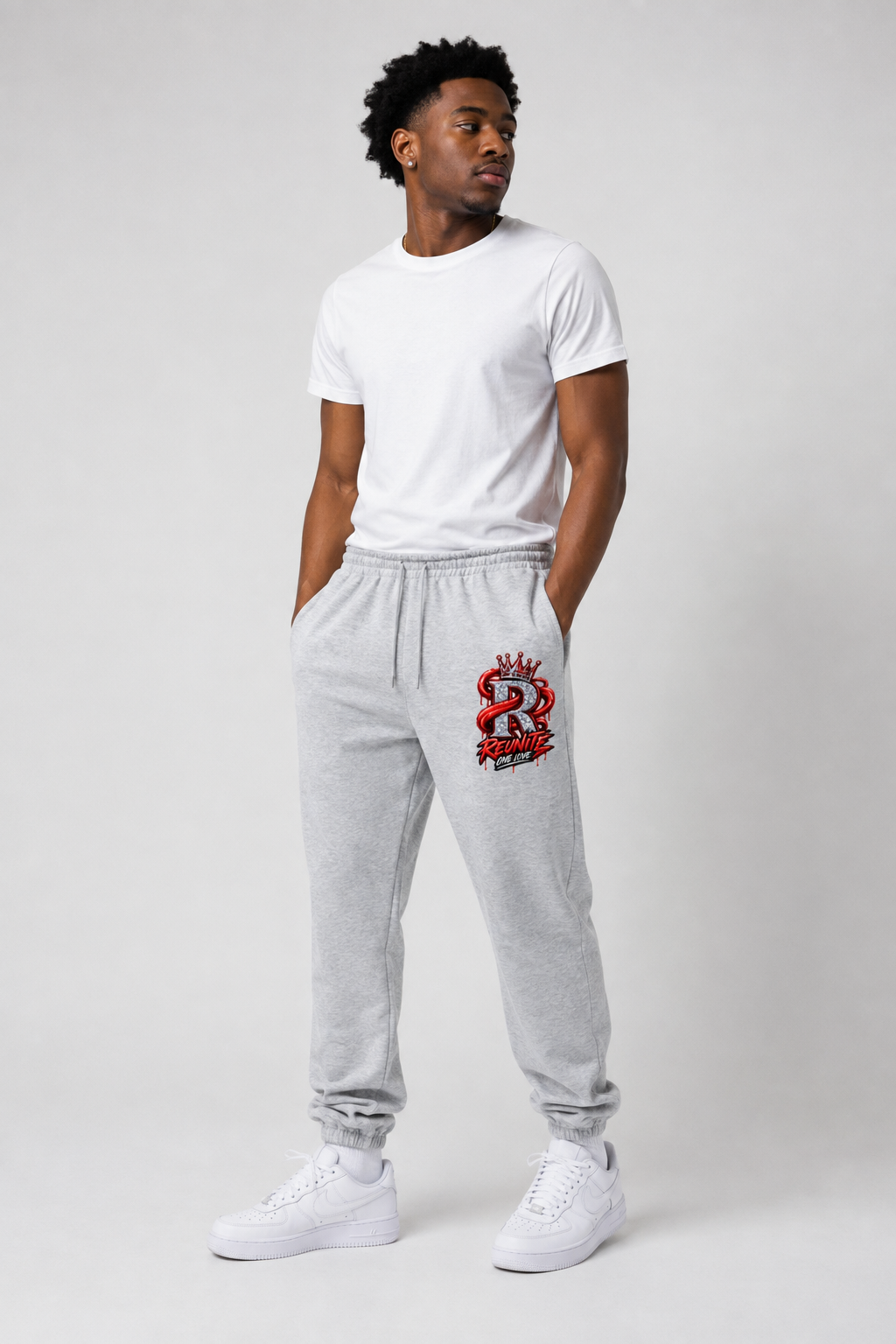 Reunite One Love Crowned Diamond R Jogger Design    Unisex Heavyweight Fleece Joggers